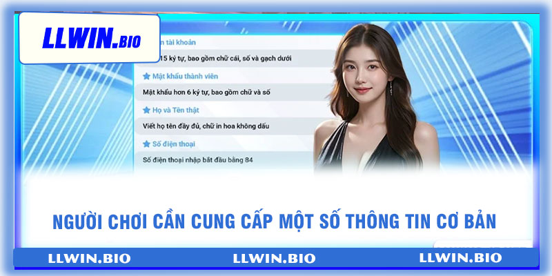 Người chơi cần cung cấp một số thông tin cơ bản